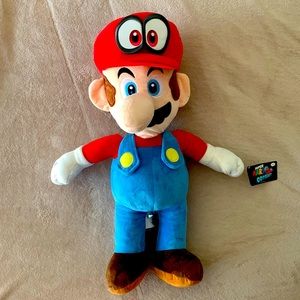 Mario plushy Mario Odyssey 24 inch see water bottle comparison for size